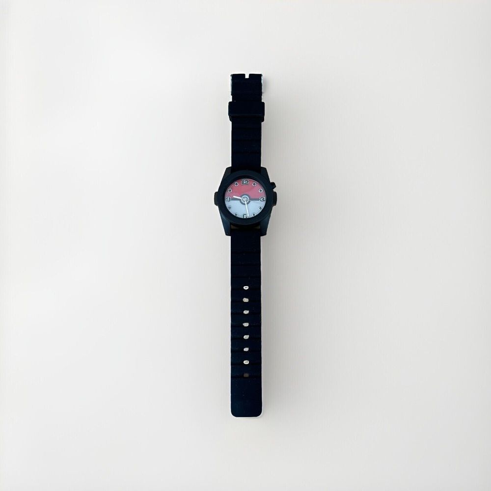 Gently Preowned Pokemon Accutime Corp Kids Wrist Watch 2017 Poke Ball Black Band